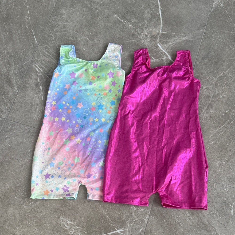 Colorful Star and Pink Metallic leotard Set